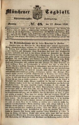 Münchener Tagblatt Sonntag 17. Februar 1850