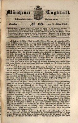 Münchener Tagblatt Samstag 9. März 1850