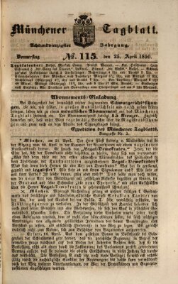 Münchener Tagblatt Donnerstag 25. April 1850