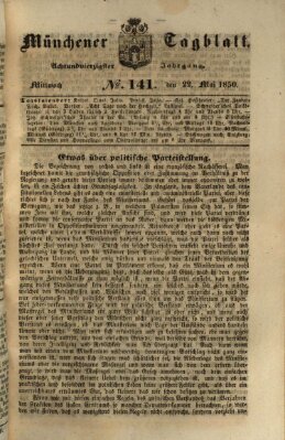 Münchener Tagblatt Mittwoch 22. Mai 1850