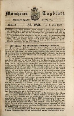 Münchener Tagblatt Mittwoch 3. Juli 1850