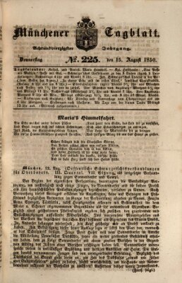 Münchener Tagblatt Donnerstag 15. August 1850