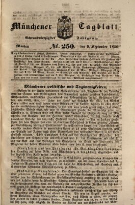 Münchener Tagblatt Montag 9. September 1850