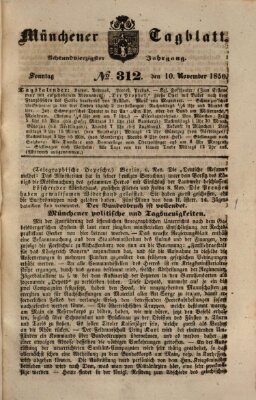 Münchener Tagblatt Sonntag 10. November 1850