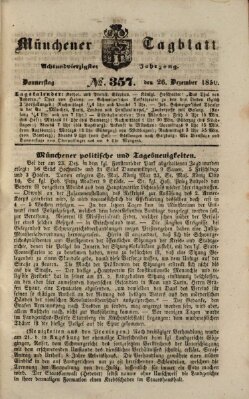 Münchener Tagblatt Donnerstag 26. Dezember 1850