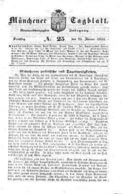 Münchener Tagblatt Samstag 25. Januar 1851