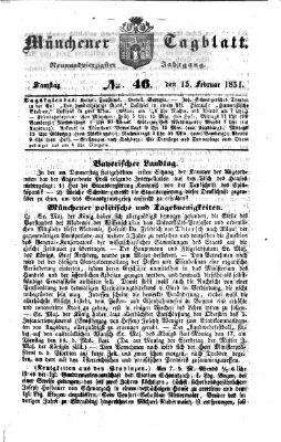 Münchener Tagblatt Samstag 15. Februar 1851