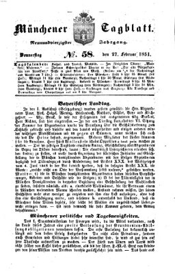 Münchener Tagblatt Donnerstag 27. Februar 1851