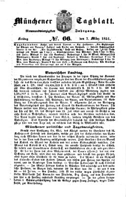 Münchener Tagblatt Freitag 7. März 1851