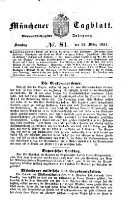 Münchener Tagblatt Samstag 22. März 1851