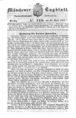 Münchener Tagblatt Dienstag 29. April 1851