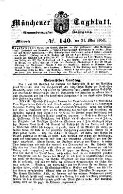 Münchener Tagblatt Mittwoch 21. Mai 1851