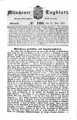 Münchener Tagblatt Mittwoch 11. Juni 1851
