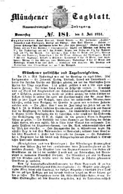 Münchener Tagblatt Donnerstag 3. Juli 1851