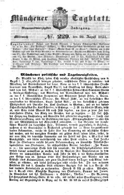 Münchener Tagblatt Mittwoch 20. August 1851