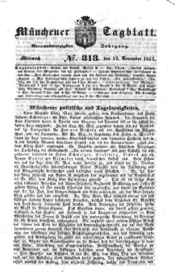 Münchener Tagblatt Mittwoch 12. November 1851
