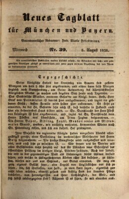 Neues Tagblatt für München und Bayern Mittwoch 8. August 1838