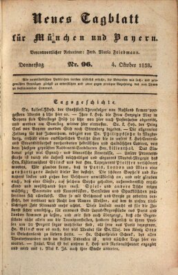 Neues Tagblatt für München und Bayern Donnerstag 4. Oktober 1838