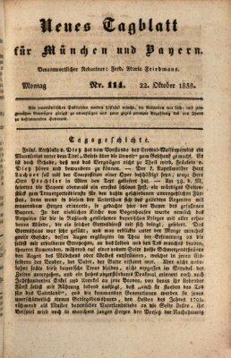 Neues Tagblatt für München und Bayern Montag 22. Oktober 1838