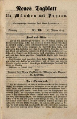 Neues Tagblatt für München und Bayern Sonntag 13. Januar 1839