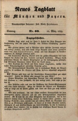 Neues Tagblatt für München und Bayern Sonntag 10. März 1839
