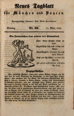 Neues Tagblatt für München und Bayern Sonntag 17. März 1839