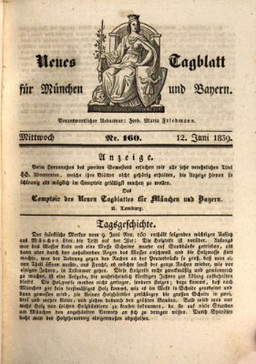 Neues Tagblatt für München und Bayern Mittwoch 12. Juni 1839