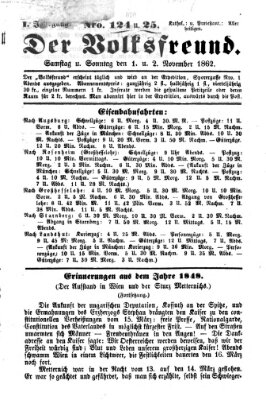 Der Volksfreund Sonntag 2. November 1862