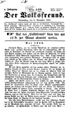 Der Volksfreund Donnerstag 6. November 1862