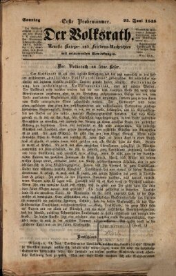 Der Volksrath Sonntag 25. Juni 1848