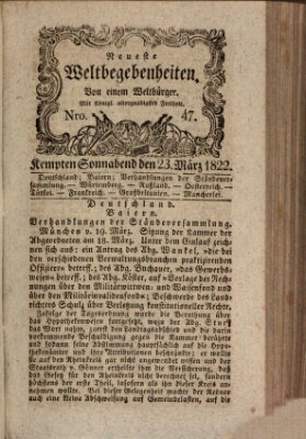 Neueste Weltbegebenheiten (Kemptner Zeitung) Samstag 23. März 1822