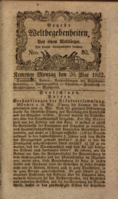 Neueste Weltbegebenheiten (Kemptner Zeitung) Montag 20. Mai 1822
