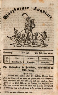 Würzburger Tagblatt Samstag 18. Februar 1837