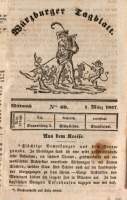 Würzburger Tagblatt Mittwoch 1. März 1837