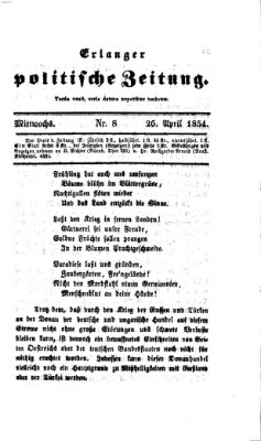 Erlanger politische Zeitung Mittwoch 26. April 1854