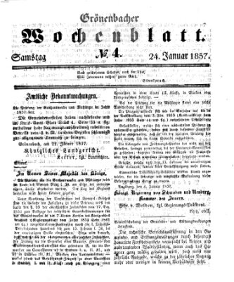 Grönenbacher Wochenblatt Samstag 24. Januar 1857