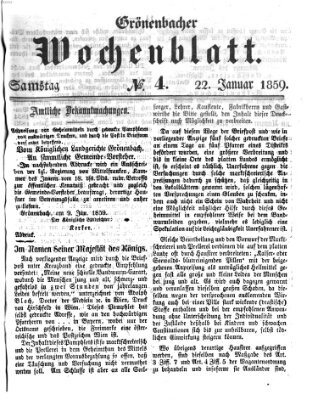 Grönenbacher Wochenblatt Samstag 22. Januar 1859