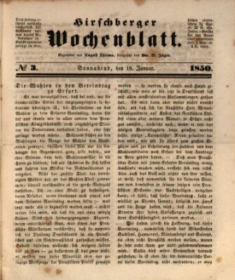 Hirschberger Wochenblatt Samstag 19. Januar 1850