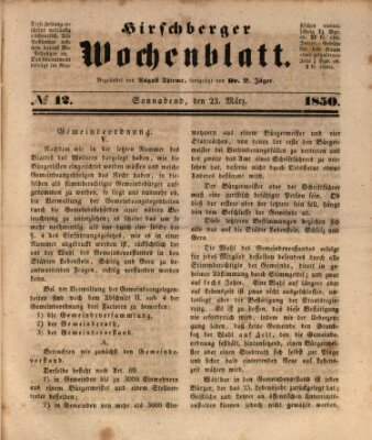 Hirschberger Wochenblatt