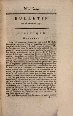 Bulletin Sonntag 25. Dezember 1791