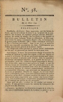 Bulletin Dienstag 27. März 1792