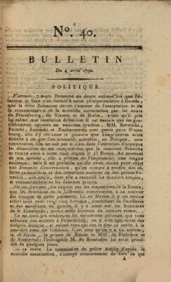 Bulletin Mittwoch 4. April 1792