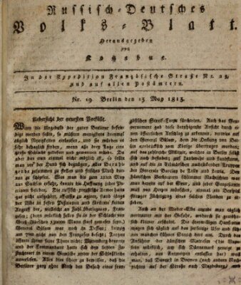 Russisch-deutsches Volksblatt Donnerstag 13. Mai 1813