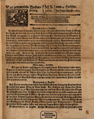 Gewonnliche Wochen-Zeitung Mittwoch 4. September 1697