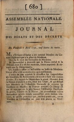 Journal des débats et des décrets Donnerstag 7. April 1791