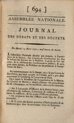Journal des débats et des décrets Dienstag 19. April 1791