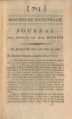 Journal des débats et des décrets Samstag 7. Mai 1791