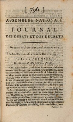 Journal des débats et des décrets Dienstag 26. Juli 1791
