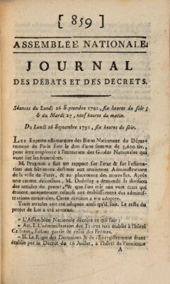 Journal des débats et des décrets Dienstag 27. September 1791