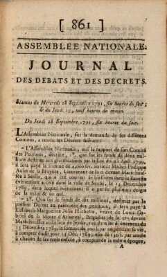 Journal des débats et des décrets Donnerstag 29. September 1791